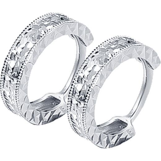 Duozun pt950 platinum earrings for women, new genuine platinum crushed ice earrings, platinum earrings, Chinese Valentine's Day gift for girlfriend, crushed ice earrings 2.31g (pair)