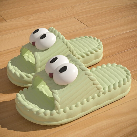TVAJ süße Outdoor-Sandalen für Frauen 2025 Neuer Sommerhaus dicker Sohle Badezimmer Nicht-Schlupf-Eva-Paar Pantoffeln Milchbraun [Big-Eye-Schuhzubehör] 36 -3735-36