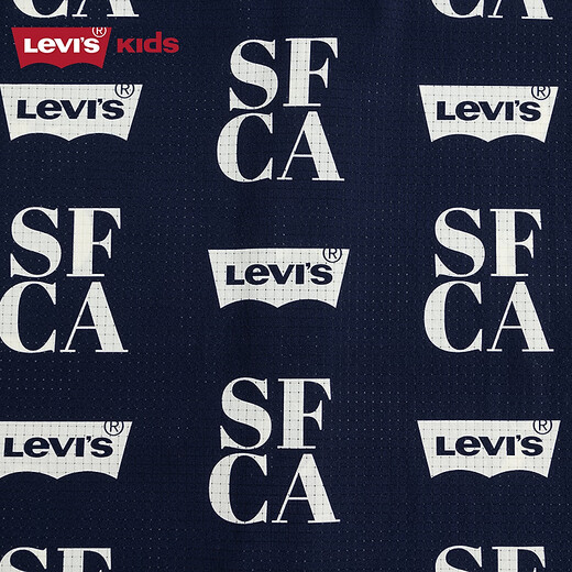 Levi s Levi's Boys' Short-Sleeved Shirt 2025 Summer New Stretchy and Comfortable Children's Short-Sleeved Shirt Dark Indigo 110/56 Recommended Height 104-110cm