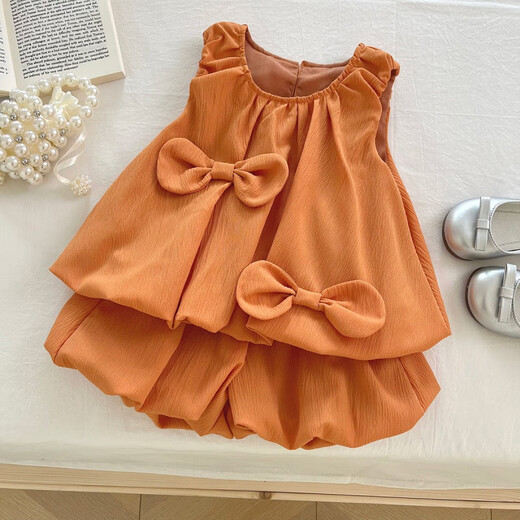 Sofea sommer New Korean Style Girl Bow ärmellose Kleid Schwesterstil 17152 17153 Kleid M 110c