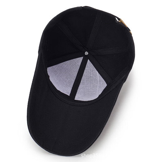 BOLSRO hat men's outdoor Korean baseball cap peaked cap sun protection sun hat fishing casual hat women M mark black one size fits all adjustable