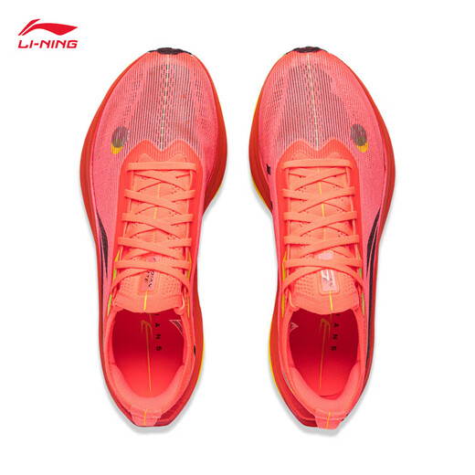 Li Ning Feidian 5 ELITE丨beng flick technology running shoes for men and women, full palm carbon plate racing competition running shoes, fluorescent Begonia Red-16 43