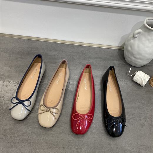Sofea sommer boge flache schuhe vielseitige leichte mundschuhe schwangere Frauen Ballettschuhe J683-4 Aprikose Farbe 35