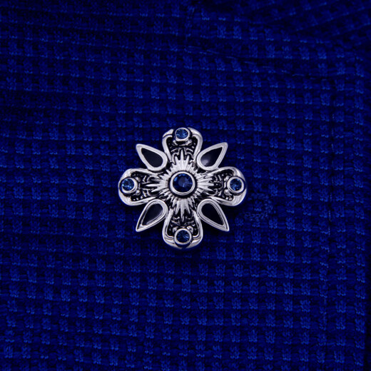 斯巴达男士胸针男士西装胸针西服胸花胸口针扣领口领针镀白金个性复古女 甘尼克斯镀白金胸针配图示饰品盒