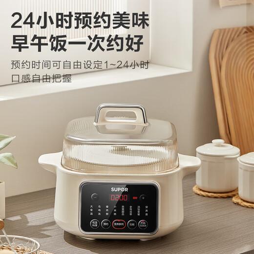 苏泊尔电炖锅 电炖盅 燕窝炖 宝宝辅食 1.5L精巧容量 隔水揉炖 迷你煮粥煲汤锅DZ15YC897 5L 2.5L 白瓷五胆