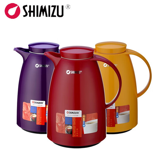 清水（SHIMIZU）清水SM-1391-100-150玻璃内胆保温壶瓶胆热水壶家用保温保冷暖壶 黄色1.0l