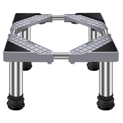 Kezitu washing machine base stainless steel heightening stand fully automatic roller adjustable stand refrigerator ice machine stand 12 feet (total shelf height 29-32cm) gray