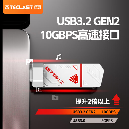 Teclast 1TB Typ-C USB3.2 Solid-State-USB-Laufwerk, Speed ​​Reading 1050 MB/s Hochgeschwindigkeits-Dual-Schnitt-Auto-Mobiltelefon USB-Laufwerk, USB-Laufwerk für mobiles Festplatten-System