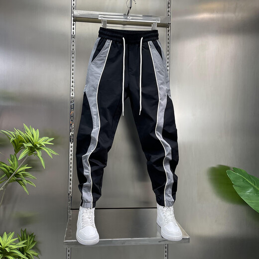Feidi Sen Mengs Hosen für die Sommer-Dünnfunktionshose für Männer für Jungen, die modische einfache und vielseitige elastische Gelegenheitshose für Männer 679 schwarz (Sommer-Dünnstil) 32 (empfohlen 120-130jin [Jin entspricht 0,5 kg]))