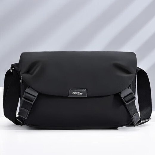 Goldlion Men's's Canvas Men's Sac à bandoulière crossbody de grande capacité de couverture de sac à sac de grande capacité Sac de facteur imperméable à séchage rapide en tissu oxford [noir - nouveau style d'été] peut accueillir une IPA de 11 pouces