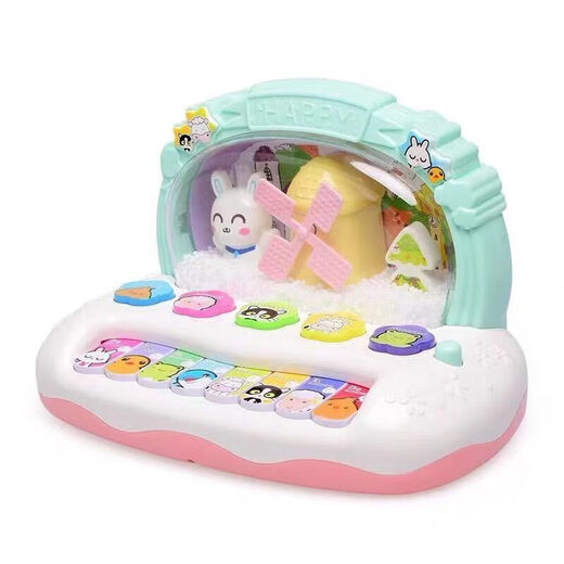 Mi Nong Children's Music Piano 0-1-3 Years Old Infant Early Education Baby Electronic Piano 6-December Toys Boys and Girls 2-4 Snowflake Music Piano [Bel Blue] Battery Version [3 Sections No. 5 Normal Battery]