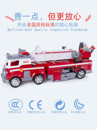
The ci Puwang Wang team made great contributions and ultimate mao Mao fire truck sound and light rescue vehicle children's birthday gift toys 16759 ultimate standard police car Aqi