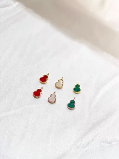 Feiyu 18K gold gourd pendant rose gold gold pendant au750 red agate clavicle chain set chain for women gift 18K rose gold (single pendant) small red agate