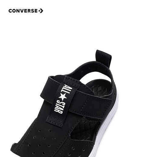 Converse Converse children's shoes, boys' sandals, new summer style, breathable, non-slip, versatile Velcro for children, casual commuting, black 28, recommended foot length 17cm