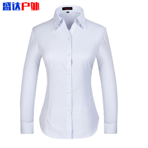 He Jiagong CCB work clothes women's formal wear collar white background blue vertical striped short-sleeved shirt square collar slim bank work clothes 3882 men's collar light blue twill short-sleeved 40 (175/92A)