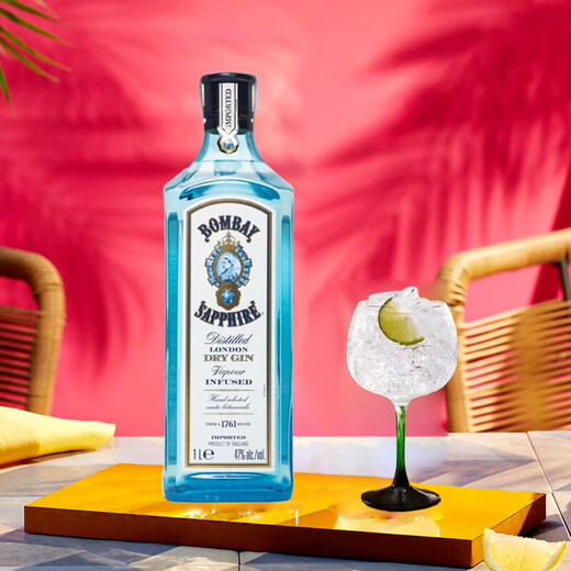 孟买 蓝宝石（Bombay） 洋酒 金酒 杜松子酒 琴酒 1000ml 商品微瑕