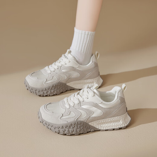 奥古狮登芭蕾德训鞋女2025新款春秋厚底复古百搭运动休闲小白阿甘板鞋 H14122绿色 37