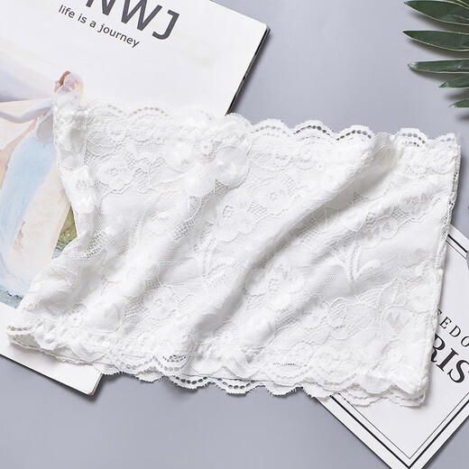 Tanbeiman lace tube top bra, feminine one-piece strapless chest wrap, anti-slip, anti-slip, beautiful back, chest cover artifact, thin style, lace tube top bra, white, traceless, beautiful back, one size fits all, 70-125 Jin Jin equals 0.5 kg