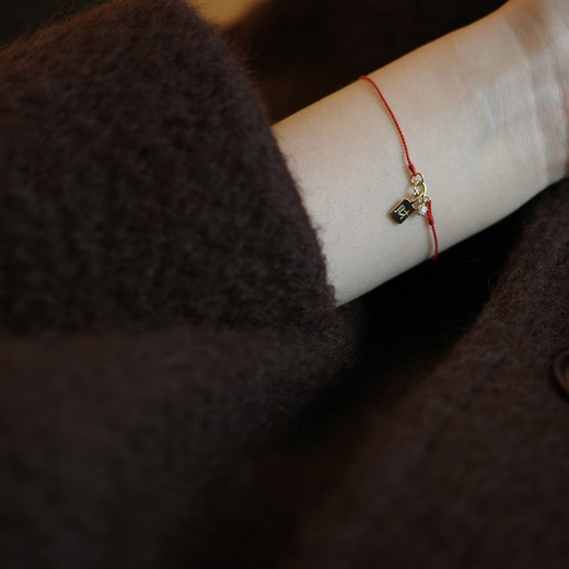 ZHIO attracts good luck/happiness/wealth mini K gold pendant 10K gold hanging bracelet plain gold mini fortune brand fortune pendant