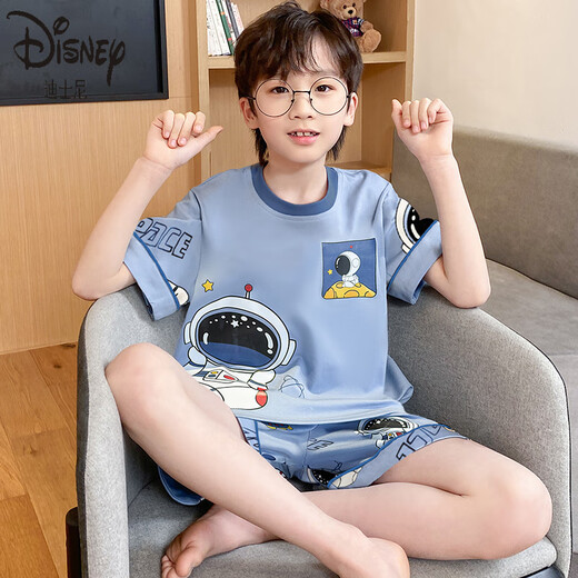 迪士尼（Disney）儿童睡衣男孩纯棉夏季薄款短袖男童夏装家居服中大童青少年空调服 K6630#叮当猫【纯棉】 170 16码【建议身高135-145cm】