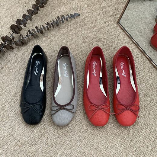 Belle Tread Bow Square Toe Light Mouth Shower para mujeres zapatos de cucharada plana plana Tacón plano Ballet Ballet Ballet Zapatos de boda Cómodos Mujeres embarazadas Four Seasons Single Zapatos para mujeres 2025 Summer NUEVO 683-4 Patente de cuero Light Blue 39