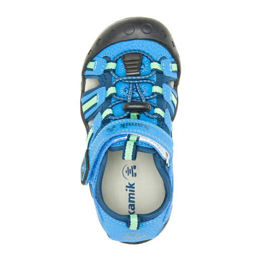 Kamik children's outdoor sports sandals, waterproof, breathable and lightweight, casual beach shoes for boys and girls, blue green 3 children