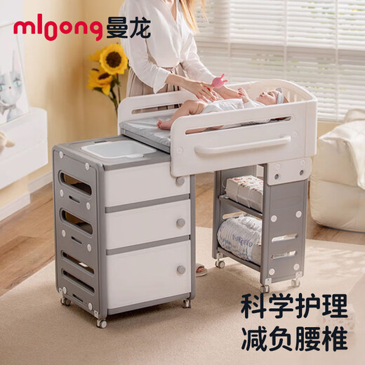 Manlong Windel Tisch Babypflege Tisch Neugeborenes Baby Multifunktionales Massage Windel Tisch bewegte Tisch bewegte Baby Betttuch Tisch + Antibakterielles Latexpolster + Hanging Korb.