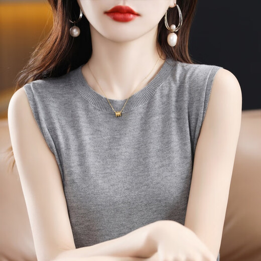啄木鸟针织T恤女夏季新款宽松内搭无袖上衣背心百搭打底衫遮肚子女装 654白色 2XL