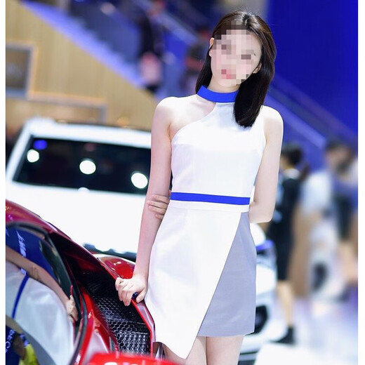 Seasonal fashion dress for women summer cocktail party irregular strapless sexy car model dress foot bath front car show picture color one size s can be worn at ordinary times