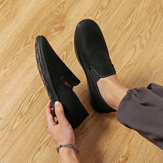 Warrior canvas shoes men's shoes casual shoes lightweight wear-resistant versatile board shoes WXY(S)-6228 black 43