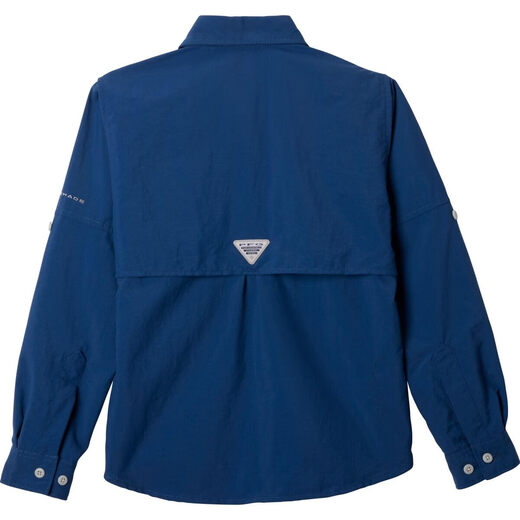 Colombia Boys Bahama II Long Sleeve Shirt, Charcoal, L Charcoal L