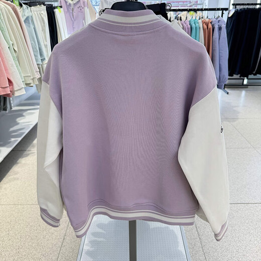 361°运动外套女士棒球服25春秋季飞行夹克上衣学生运动服开襟卫衣女装 羽白 XS