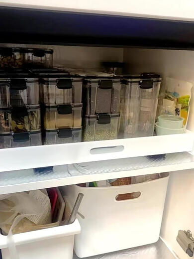 Süßer Miaomiao Schrank Innenschubladen Stachbahn Schiene Pallet Küchenlagerkorb unter Waschbecken Pull-Pull-Aufbewahrungsmaschinenschrank Pallet Weiß mit Spur + Nanokleber 15258 cm