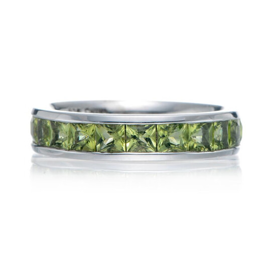 Fat Donglai's same style peridot ring square full of emeralds for men and women couple ring No. 10