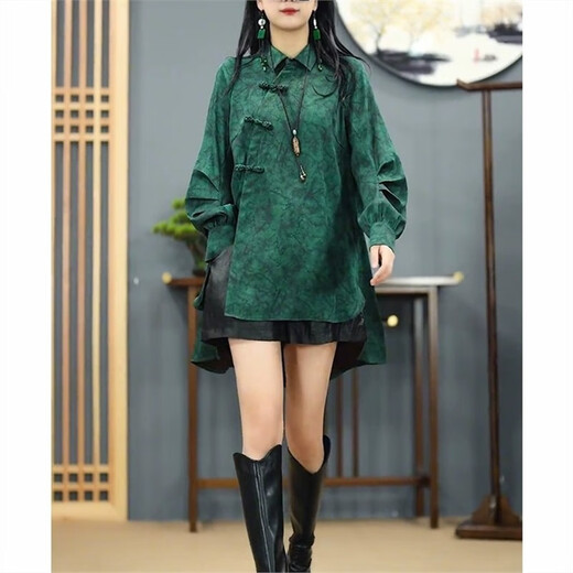 3271 服装纸样裁剪图女国风斜襟盘扣前短后长衬衫缝纫纸样 160/S 纸样推荐100-105斤不是衣