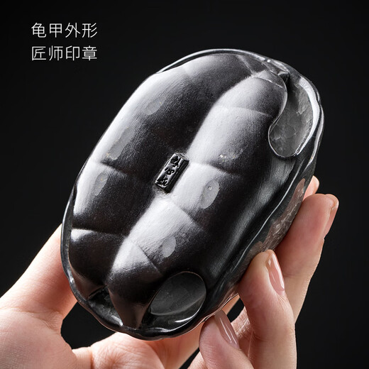 Miaolian Tianxiang Master Lin Xinru Ru Kiln turtle shell tea pet ornaments can be opened to play with tea and give gifts Recommended tea ceremony accessories S43-029A Black Ice Flower-Fu Jia Yifang gift box. Certificate included