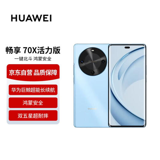 Huawei Enjoy 70X Vitality Edition 256GB Ice Crystal Blue Huawei Giant Whale Super Long Battery Double Five-Star Super Break-resistant Huawei Mobile Phone Free Voucher National Subsidy