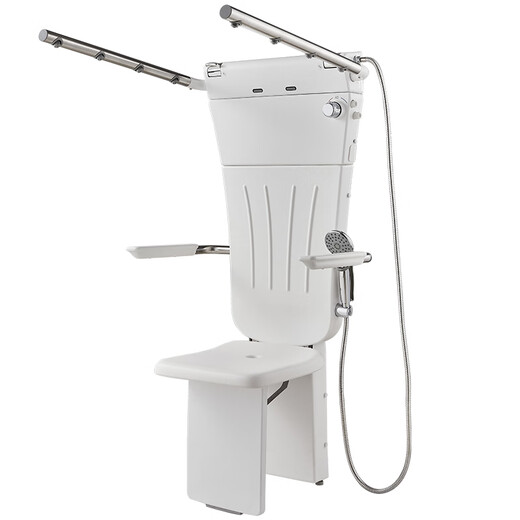 Sitting shower for the elderly, thermostatic folding seat, multi-functional wall-mounted bathing machine, foldable shower handrails, sitting thermostatic shower with top spray, handheld multi-function