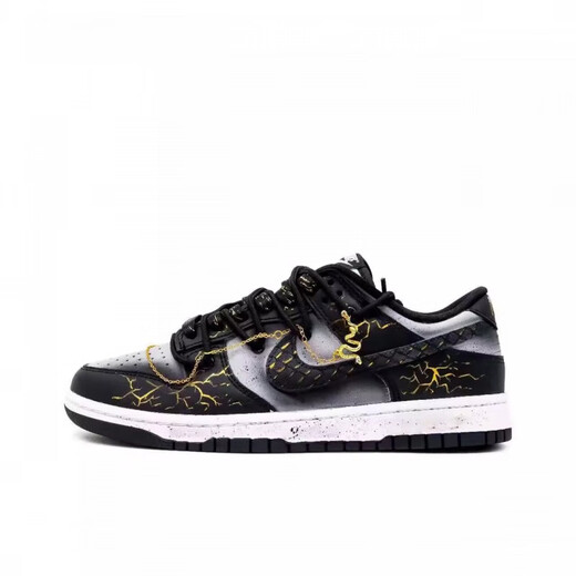 耐克（NIKE）球鞋定制 Dunk金蟒闻鸣暗黑低帮板鞋男女同款黑金 不退不换 DD1391-100(Team52-山舞银蛇S-B 43