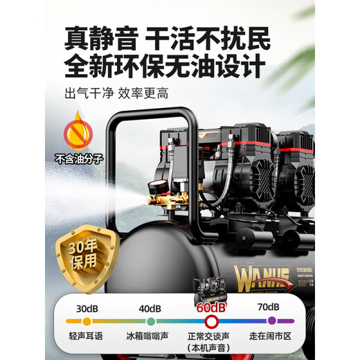 空压机充气泵小型220v便携式工业级木工静音高压打气泵空气压缩机 3180W-25L【数显无刷+全铜电机+ 3180W/3890W/3990W/4290W