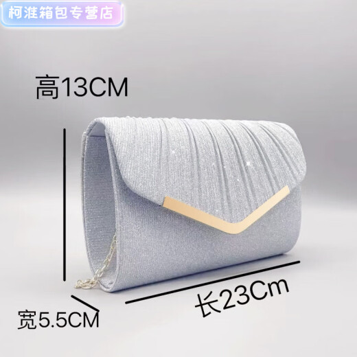 Henglan Fashion Clutch Bag European and American Women's Envelopes Celebrity Dinner Dress Banquet Wedding Cheongsam Bag Triangle Gold Edge One Champagne Color