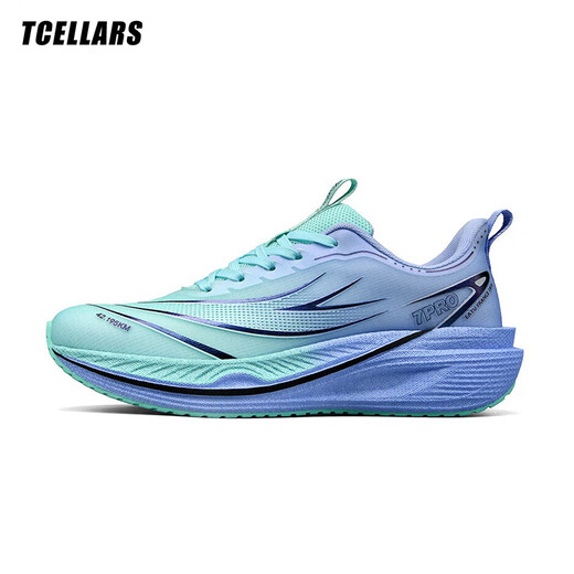 Tcellars sports shoes carbon plate running shoes men's shoes autumn and winter new breathable racing running shoes royal blue green 42