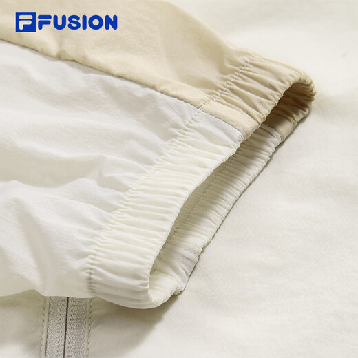 FILA FUSION斐乐潮牌梭织外套男2025夏新款拼色凉感连帽防晒上衣 雅灰-GY M 170/92A/M