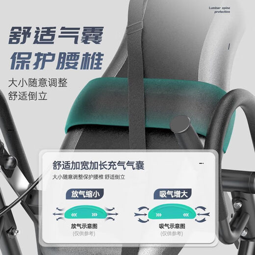 Multifunctional inversion machine, fitness equipment, inverted traction auxiliary artifact, inversion artifact, home stretching lumbar spine, tube width plus 5mm/inflatable lumbar cushion/double U clamping feet, black and red
