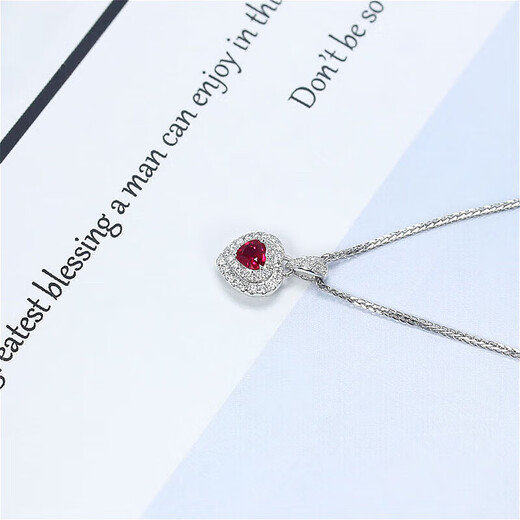 Orenchi Necklace for Women Pigeon Blood Ruby 18K Gold Diamond Pendant Luxury Jewelry Wedding Anniversary Birthday Gift for Wife Pigeon Blood Ruby Necklace (shipped within 10 days of pre-sale)