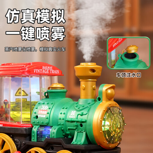 Tren de vapor eléctrico Modelo de locomotora de spray de ruedas