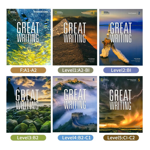 Original imported National Geographic Great Writing F12345 level New version fifth edition junior high school and junior high school writing special textbook Academic English teaching English advanced tutorial training writing guidance send answers Geography fifth edition level 1