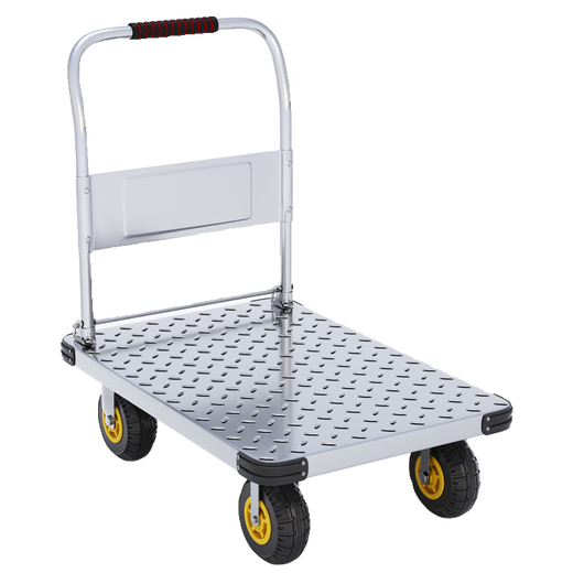He Jiangong steel plate truck thickened four-wheel trolley folding trolley heavy-duty logistics trailer express handling flatbed steel plastic wear-resistant model 60*40/200Jin Jin equals 0.5 kg