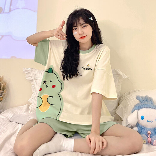 Jingpufei Summer Pajamas для женщин, мультфильм милый ins в стиле одежды в стиле домашней одежды можно носить за пределами Гуанчжоу Тринадцать строк 677 Purple Kulomi 170 M Code [предполагает 80-90 Jin [Jin Equals 0,5 кг]]]]