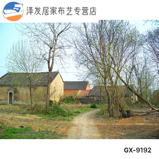山头林村直播背景布3d立体高清农村风景直播背景布3d立体直播背景墙图可 GX-9195加厚无纺布宽2.2*高1.8M